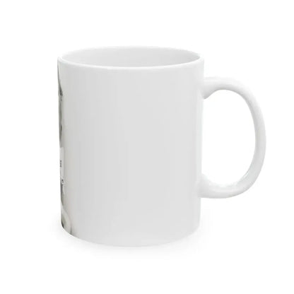 Julie Ege #272 - 7.5x12 B&W Full Body Semi Nude from 70's via a Good Quality Re-Strike (Vintage Female Icon) White Coffee Mug - Go Mug Yourself