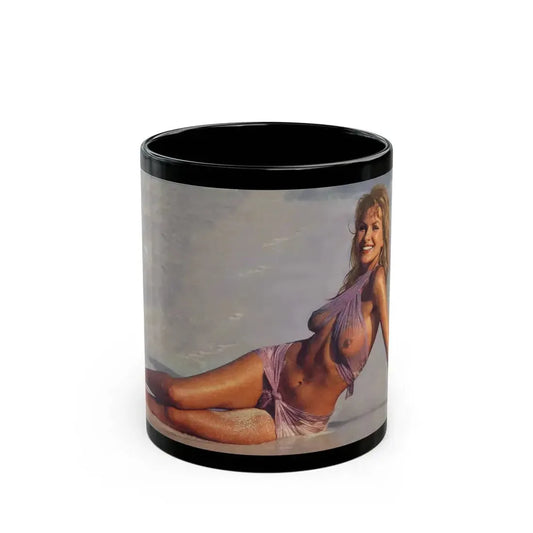 Julie Ege #94 - See through wet top (Vintage Female Icon) Black Coffee Mug 11oz - Go Mug Yourself