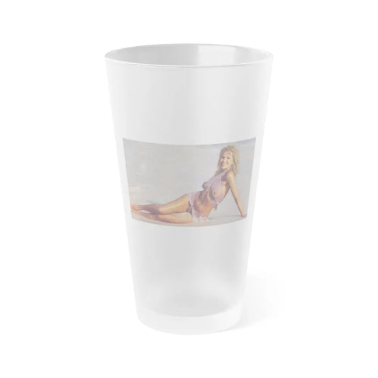 Julie Ege #94 - See through wet top (Vintage Female Icon) Frosted Pint Glass 16oz-16oz-Frosted-Go Mug Yourself