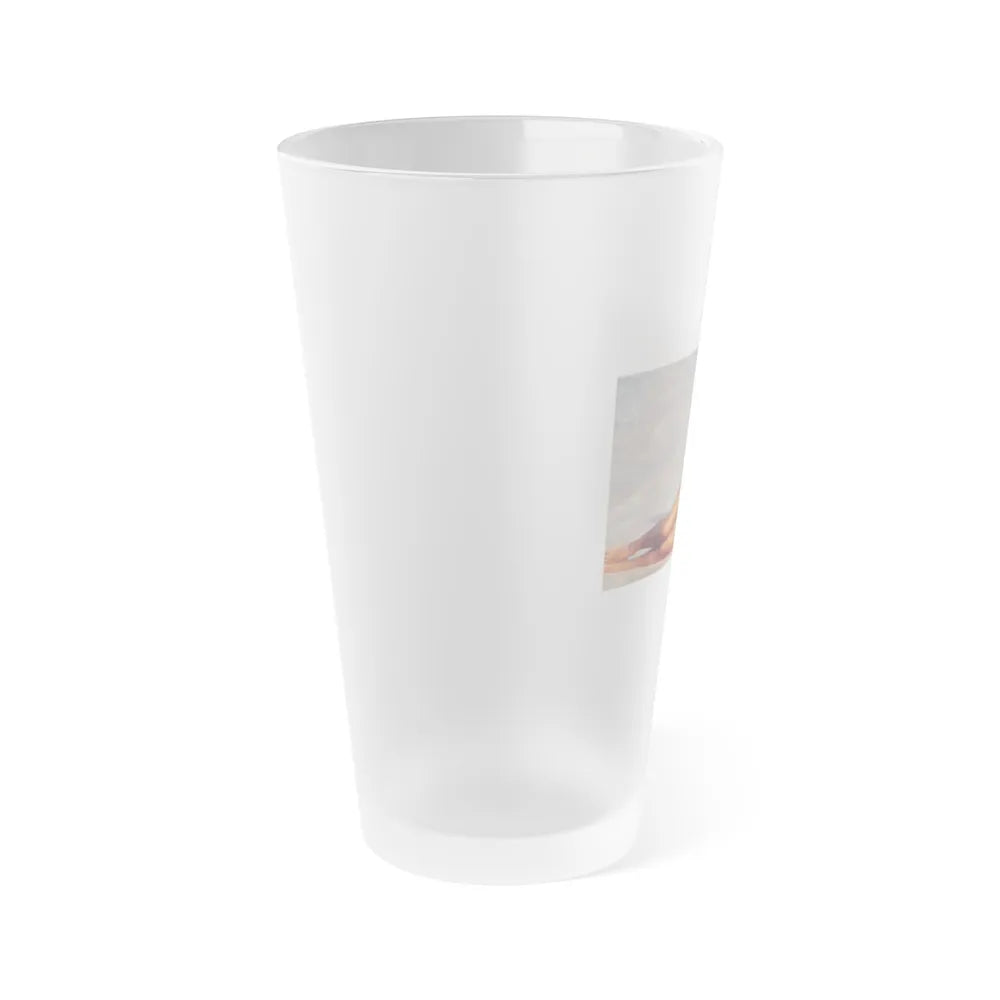 Julie Ege #94 - See through wet top (Vintage Female Icon) Frosted Pint Glass 16oz-Go Mug Yourself