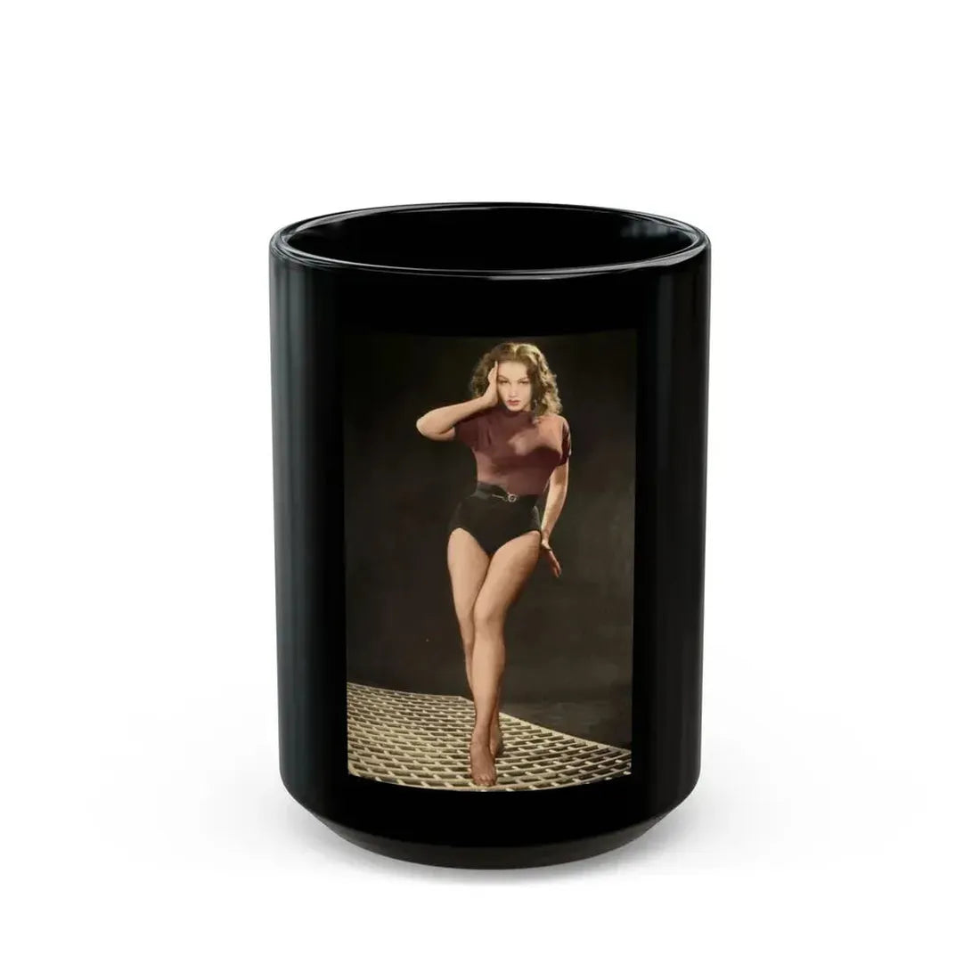 Julie Newmar #04 (Vintage Female Icon) Black Coffee Mug 15oz - Go Mug Yourself