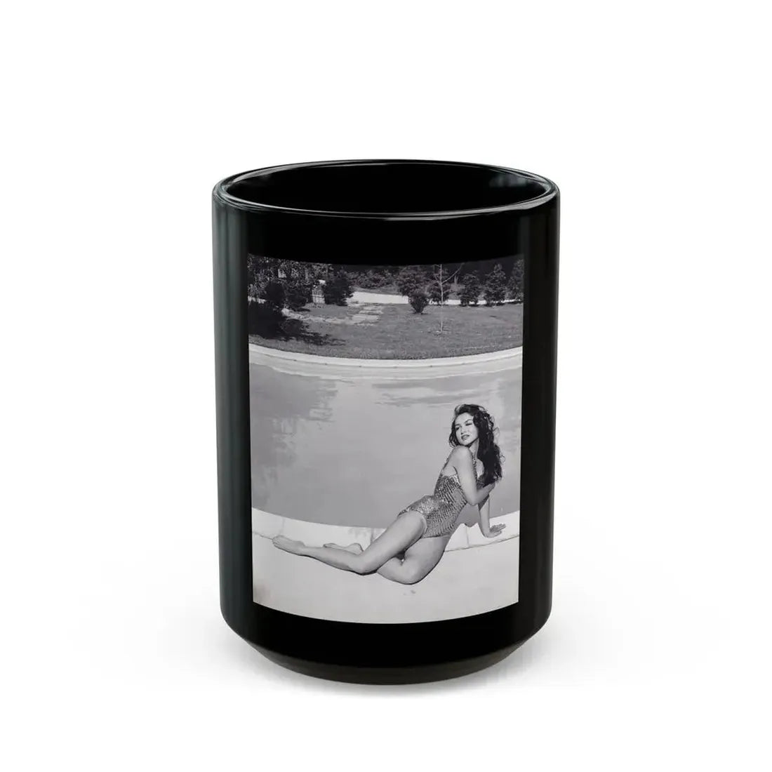 Julie Newmar #105 (Vintage Female Icon) Black Coffee Mug 15oz - Go Mug Yourself