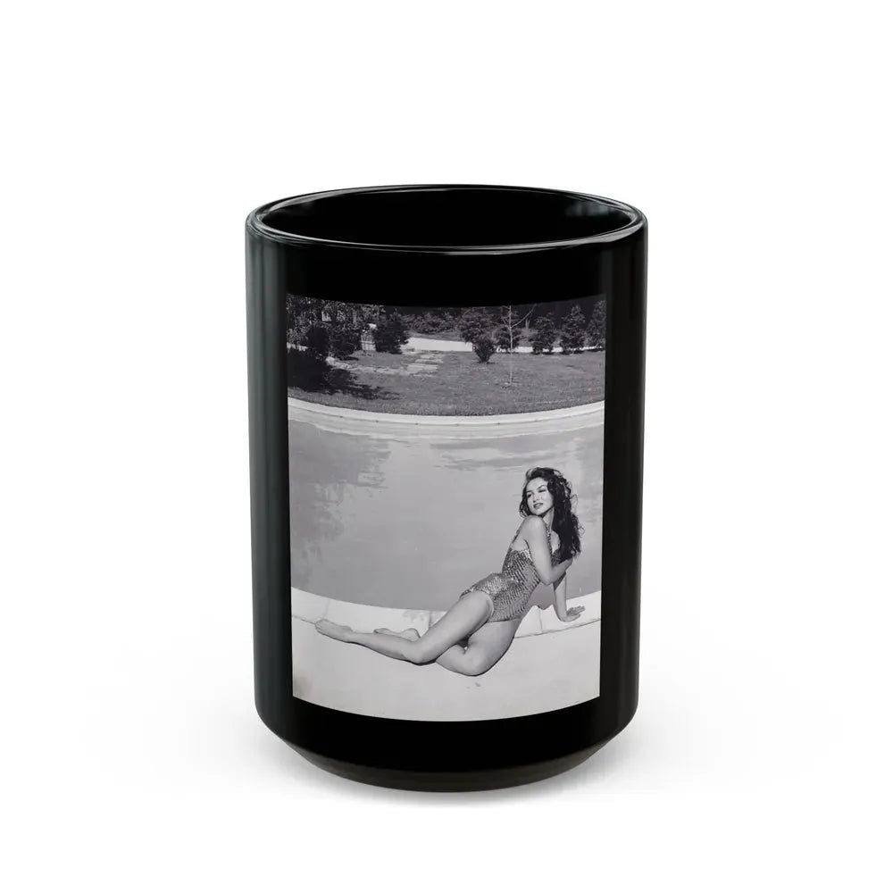 Julie Newmar #105 (Vintage Female Icon) Black Coffee Mug 15oz - Go Mug Yourself