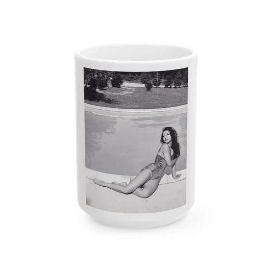 Julie Newmar #105 (Vintage Female Icon) White Coffee Mug 15oz - Go Mug Yourself