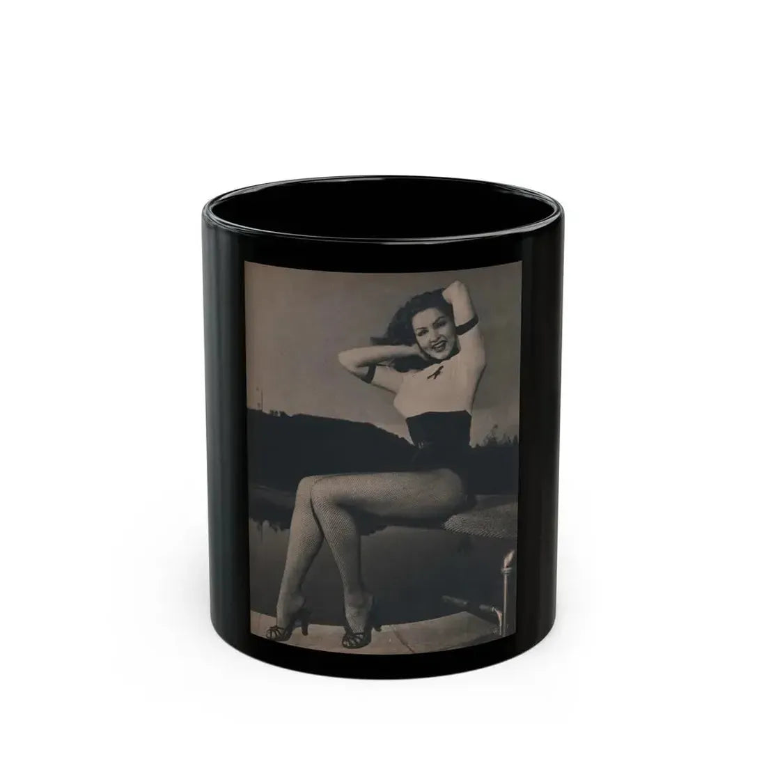 Julie Newmar #166 - Pages 15 Pages 2 of 5 with, Julie+1 Full Page B&W Photo from COVER GIRLS MODELS Mag. Nov. '53 (Vintage Female Icon) Black Coffee Mug 11oz - Go Mug Yourself
