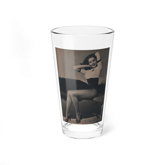 Julie Newmar #166 - Pages 15 Pages 2 of 5 with, Julie+1 Full Page B&W Photo from COVER GIRLS MODELS Mag. Nov. '53 (Vintage Female Icon) Pint Glass 16oz 16oz - Go Mug Yourself
