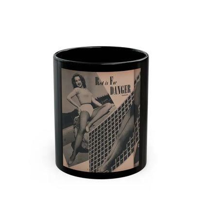 Julie Newmar #167 - Pages 16 Pages 3 of 5 with, Julie+1 Full Page B&W Photo from COVER GIRLS MODELS Mag. Nov. '53 (Vintage Female Icon) Black Coffee Mug 11oz - Go Mug Yourself