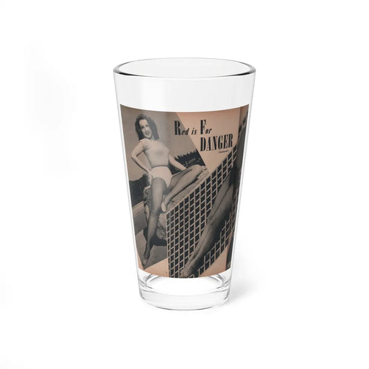 Julie Newmar #167 - Pages 16 Pages 3 of 5 with, Julie+1 Full Page B&W Photo from COVER GIRLS MODELS Mag. Nov. '53 (Vintage Female Icon) Pint Glass 16oz 16oz - Go Mug Yourself