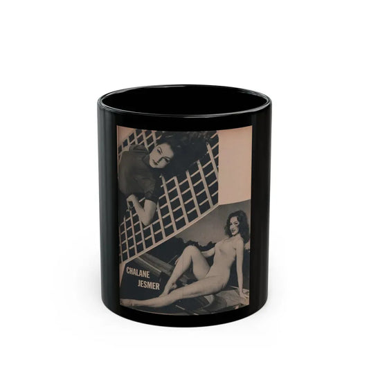 Julie Newmar #168 - Pages 17 Pages 4 of 5 with, Julie+1 Full Page B&W Photo from COVER GIRLS MODELS Mag. Nov. '53 (Vintage Female Icon) Black Coffee Mug 11oz - Go Mug Yourself