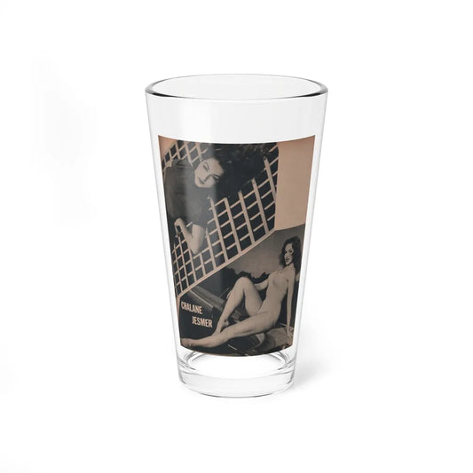 Julie Newmar #168 - Pages 17 Pages 4 of 5 with, Julie+1 Full Page B&W Photo from COVER GIRLS MODELS Mag. Nov. '53 (Vintage Female Icon) Pint Glass 16oz 16oz - Go Mug Yourself