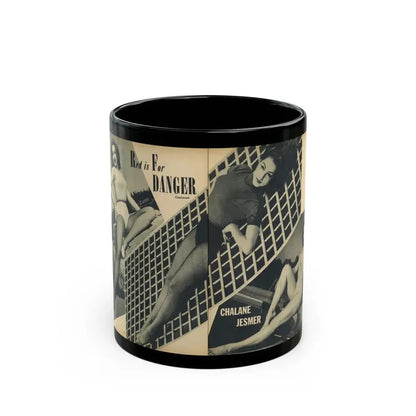 Julie Newmar #169 - Pages 16-17 Pages 2 & 3 of 5 with, Julie+ 3 Large B&W Photos from COVER GIRLS MODELS Mag. Nov. '53 (Vintage Female Icon) Black Coffee Mug 11oz - Go Mug Yourself