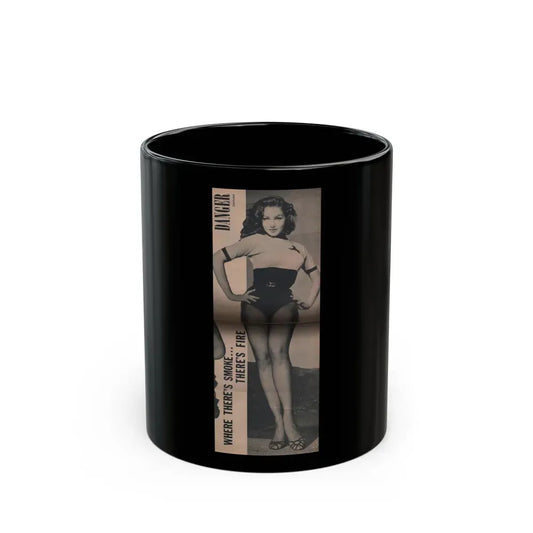 Julie Newmar #170 - Pages 19 Pages 5 of 5 with, Julie+1 Full Page B&W Photo from COVER GIRLS MODELS Mag. Nov. '53 (Vintage Female Icon) Black Coffee Mug 11oz - Go Mug Yourself