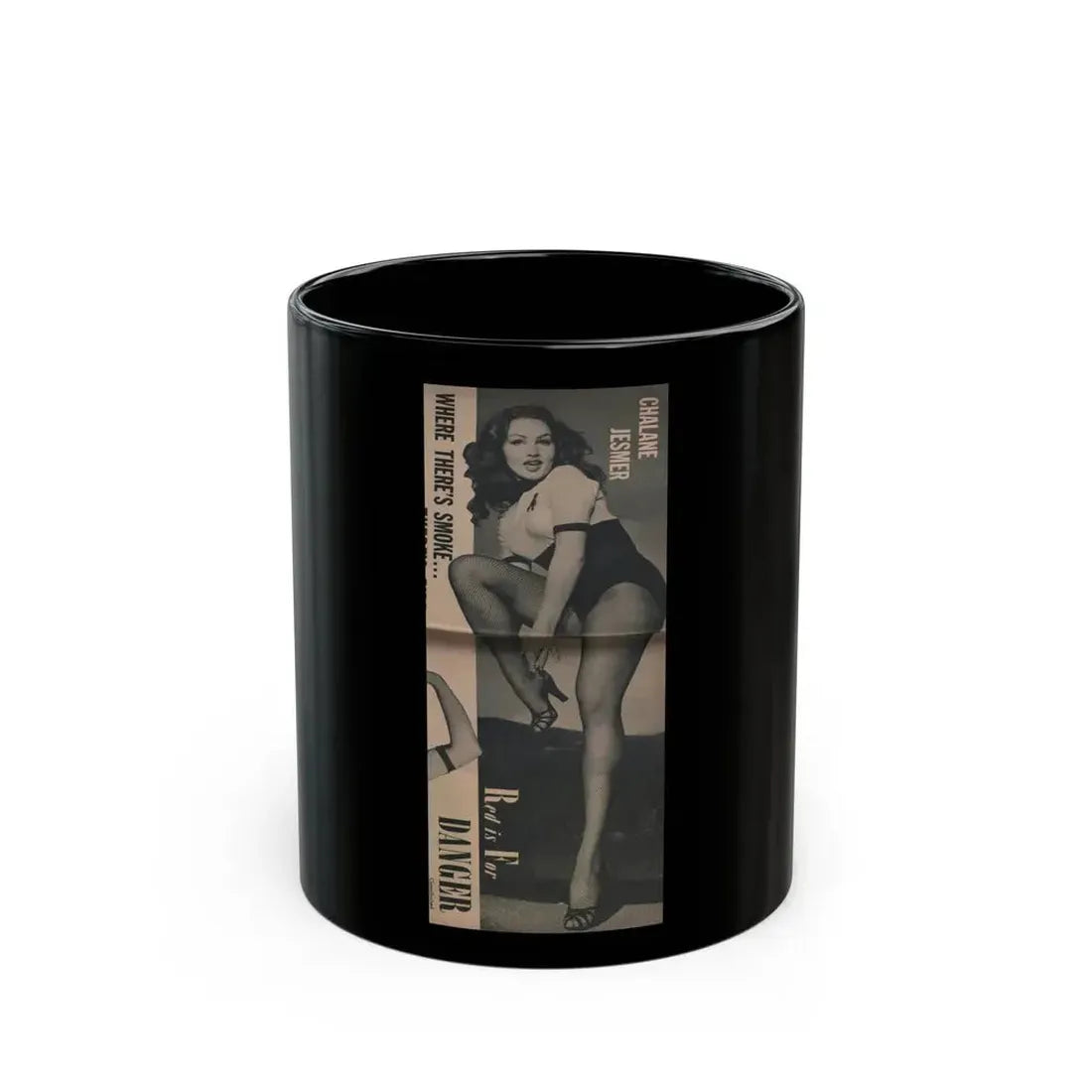 Julie Newmar #171 - Pages 18 Pages 4 of 5 with, Julie+1 Full Page B&W Photo from COVER GIRLS MODELS Mag. Nov. '53 (Vintage Female Icon) Black Coffee Mug 11oz - Go Mug Yourself