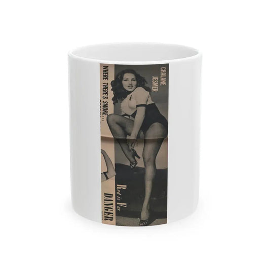 Julie Newmar #171 - Pages 18 Pages 4 of 5 with, Julie+1 Full Page B&W Photo from COVER GIRLS MODELS Mag. Nov. '53 (Vintage Female Icon) White Coffee Mug 11oz - Go Mug Yourself