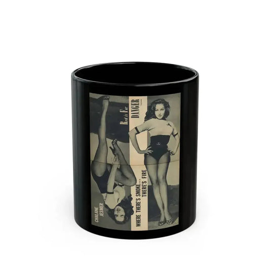 Julie Newmar #172 - Pages 18-19 Pages 2 & 3 of 5 with, Julie+2 Full Page B&W Photos from COVER GIRLS MODELS Mag. Nov. '53 (Vintage Female Icon) Black Coffee Mug 11oz - Go Mug Yourself