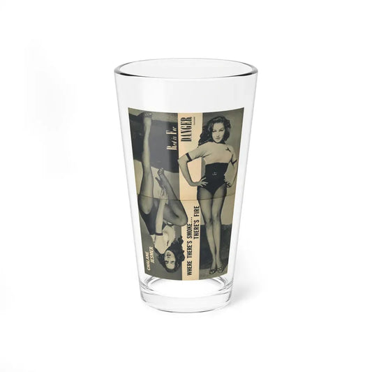 Julie Newmar #172 - Pages 18-19 Pages 2 & 3 of 5 with, Julie+2 Full Page B&W Photos from COVER GIRLS MODELS Mag. Nov. '53 (Vintage Female Icon) Pint Glass 16oz 16oz - Go Mug Yourself