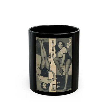 Julie Newmar #173 - Pages 18-19 Pages 4 & 5 of 5 with, Julie+2 Full Page B&W Photos from Cover Girl Models Mag. Nov. '53 (Vintage Female Icon) Black Coffee Mug 11oz - Go Mug Yourself