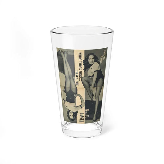 Julie Newmar #173 - Pages 18-19 Pages 4 & 5 of 5 with, Julie+2 Full Page B&W Photos from Cover Girl Models Mag. Nov. '53 (Vintage Female Icon) Pint Glass 16oz 16oz - Go Mug Yourself