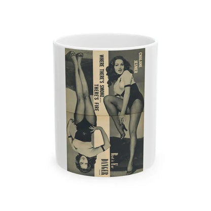 Julie Newmar #173 - Pages 18-19 Pages 4 & 5 of 5 with, Julie+2 Full Page B&W Photos from Cover Girl Models Mag. Nov. '53 (Vintage Female Icon) White Coffee Mug 11oz - Go Mug Yourself