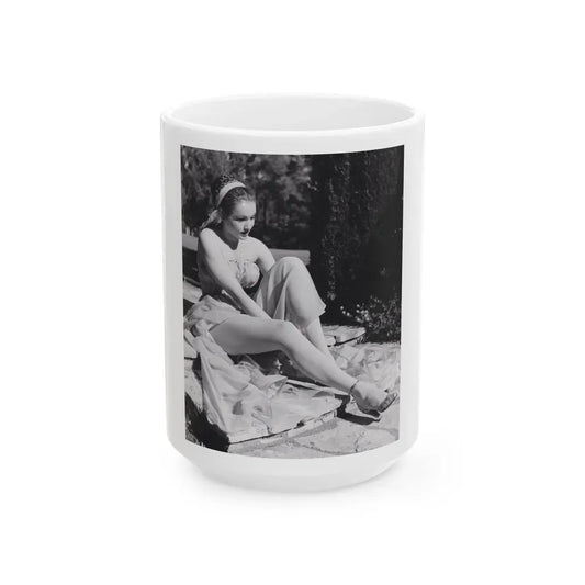 Julie Newmar #195 (Vintage Female Icon) White Coffee Mug 15oz - Go Mug Yourself