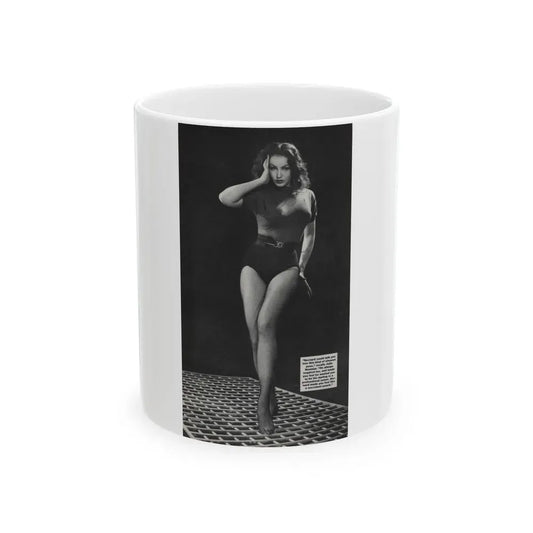 Julie Newmar #200 - Femme Fatales Mag. Aug. '98 (Vintage Female Icon) White Coffee Mug 11oz - Go Mug Yourself