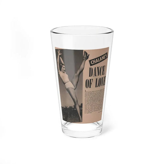 Julie Newmar #201 - Pages 14 Pages 1 of 5 with, Julie+1 Full Page B&W Photo & Article from COVER GIRLS MODELS Mag. Feb '54 (Vintage Female Icon) Pint Glass 16oz 16oz - Go Mug Yourself