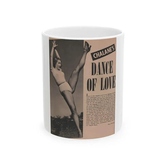 Julie Newmar #201 - Pages 14 Pages 1 of 5 with, Julie+1 Full Page B&W Photo & Article from COVER GIRLS MODELS Mag. Feb '54 (Vintage Female Icon) White Coffee Mug 11oz - Go Mug Yourself