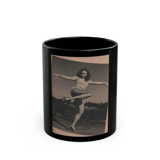 Julie Newmar #202 - Pages 15 Pages 2 of 5 with, Julie+1 Full Page B&W Photo & Article from COVER GIRLS MODELS Mag. Feb '54 (Vintage Female Icon) Black Coffee Mug 11oz - Go Mug Yourself