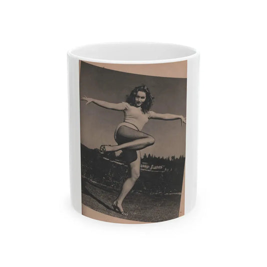 Julie Newmar #202 - Pages 15 Pages 2 of 5 with, Julie+1 Full Page B&W Photo & Article from COVER GIRLS MODELS Mag. Feb '54 (Vintage Female Icon) White Coffee Mug 11oz - Go Mug Yourself
