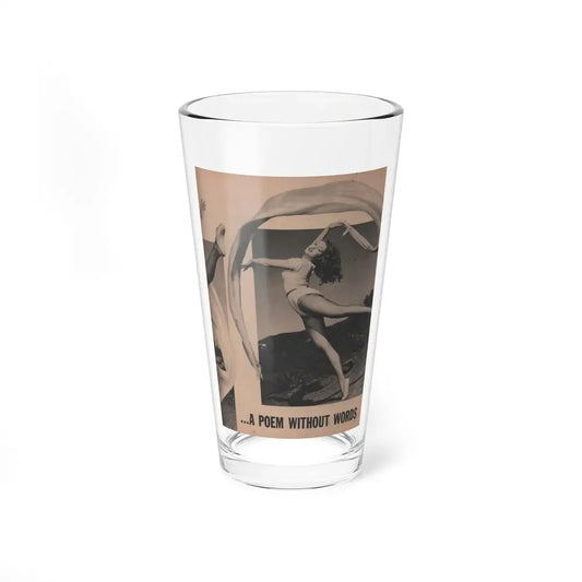 Julie Newmar #204 - Pages 17 Pages 4 of 5 with, Julie+1 Full Page B&W Photo+Partial & Headlines from COVER GIRLS MODELS Mag. Feb '54 (Vintage Female Icon) Pint Glass 16oz 16oz - Go Mug Yourself