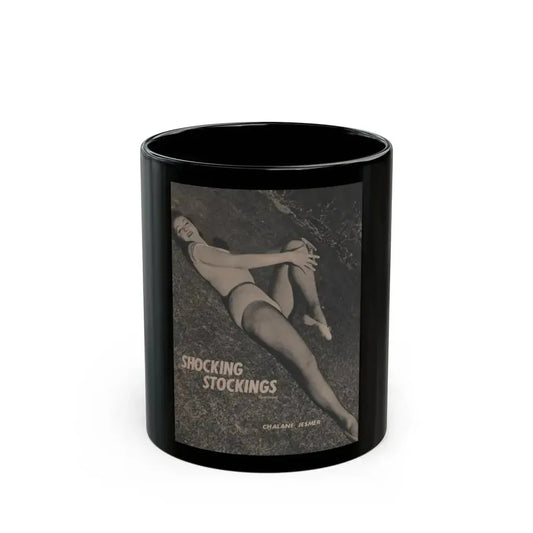 Julie Newmar #205 - Pages 38 Pages 5 of 5 with, Julie+1 Full Page B&W Photo & Headlines from COVER GIRLS MODELS Mag. Feb '54 (Vintage Female Icon) Black Coffee Mug 11oz - Go Mug Yourself