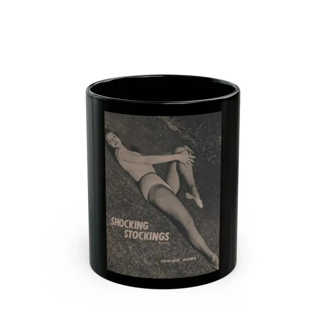 Julie Newmar #205 - Pages 38 Pages 5 of 5 with, Julie+1 Full Page B&W Photo & Headlines from COVER GIRLS MODELS Mag. Feb '54 (Vintage Female Icon) Black Coffee Mug - Go Mug Yourself