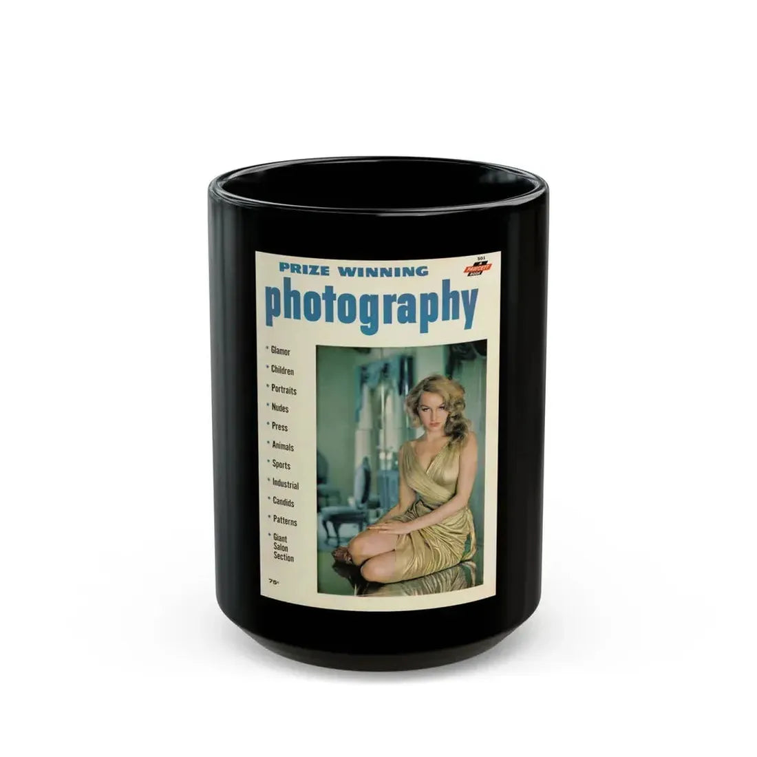 Julie Newmar #207 - Mag. Cover (Vintage Female Icon) Black Coffee Mug 15oz - Go Mug Yourself