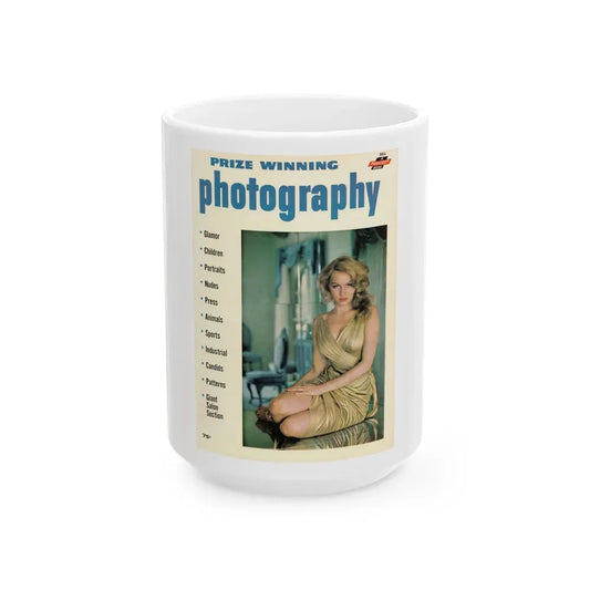 Julie Newmar #207 - Mag. Cover (Vintage Female Icon) White Coffee Mug 15oz - Go Mug Yourself