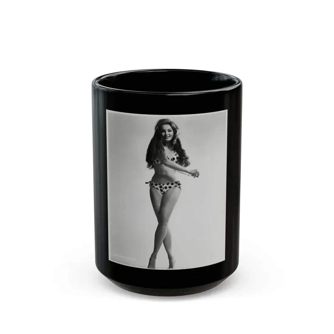 Julie Newmar #22 (Vintage Female Icon) Black Coffee Mug 15oz - Go Mug Yourself
