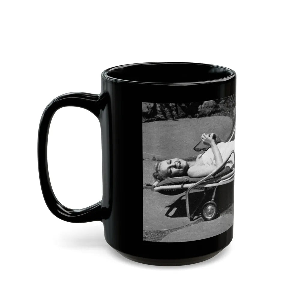 Julie Newmar #239 (Vintage Female Icon) Black Coffee Mug-Go Mug Yourself