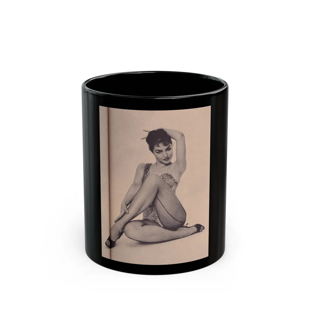 Julie Newmar #263 (Vintage Female Icon) Black Coffee Mug-11oz-Go Mug Yourself