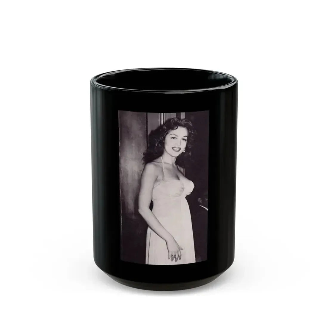 Julie Newmar #279 (Vintage Female Icon) Black Coffee Mug 15oz - Go Mug Yourself