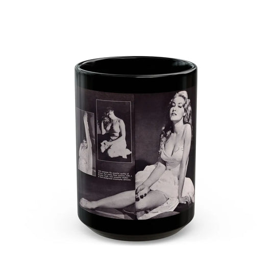 Julie Newmar #297 (Vintage Female Icon) Black Coffee Mug-15oz-Go Mug Yourself