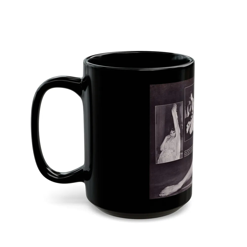 Julie Newmar #297 (Vintage Female Icon) Black Coffee Mug-Go Mug Yourself