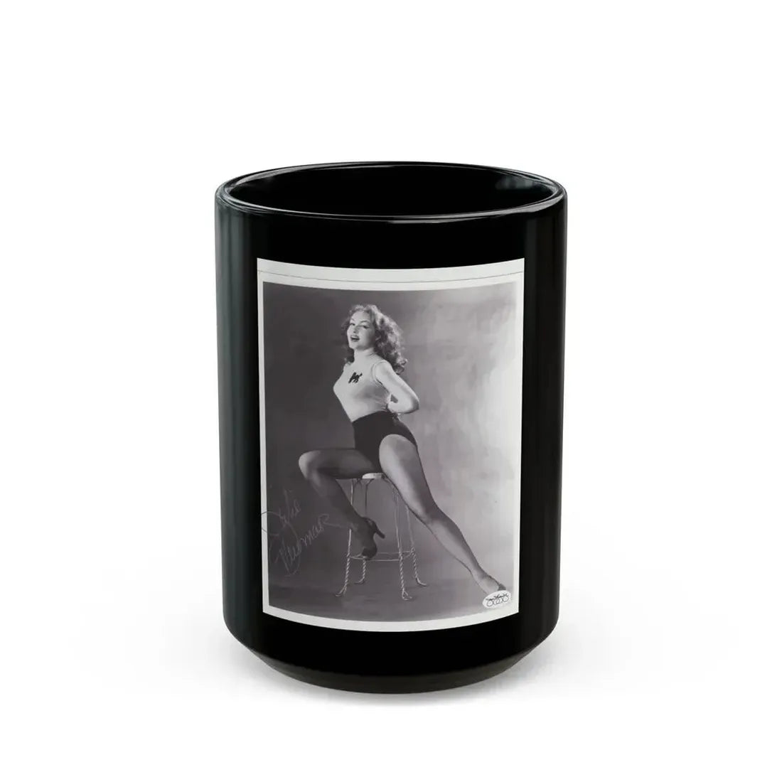 Julie Newmar #32 (Vintage Female Icon) Black Coffee Mug 15oz - Go Mug Yourself