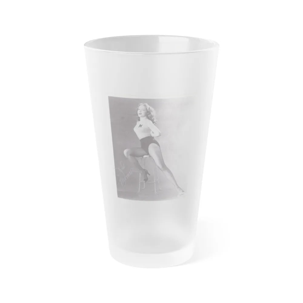 Julie Newmar #32 (Vintage Female Icon) Frosted Pint Glass 16oz-16oz-Frosted-Go Mug Yourself