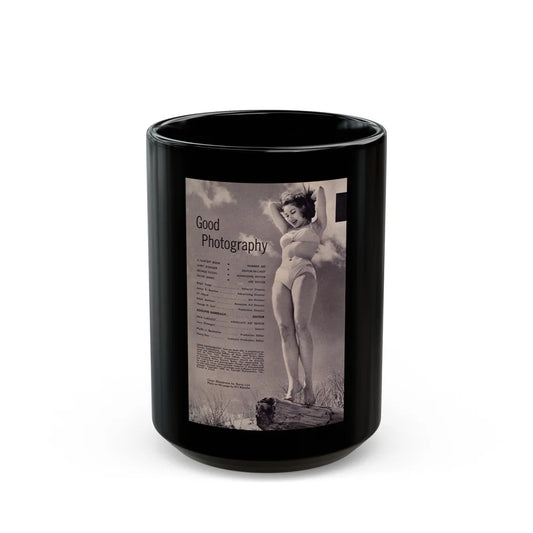 Julie Newmar #334 (Vintage Female Icon) Black Coffee Mug-15oz-Go Mug Yourself