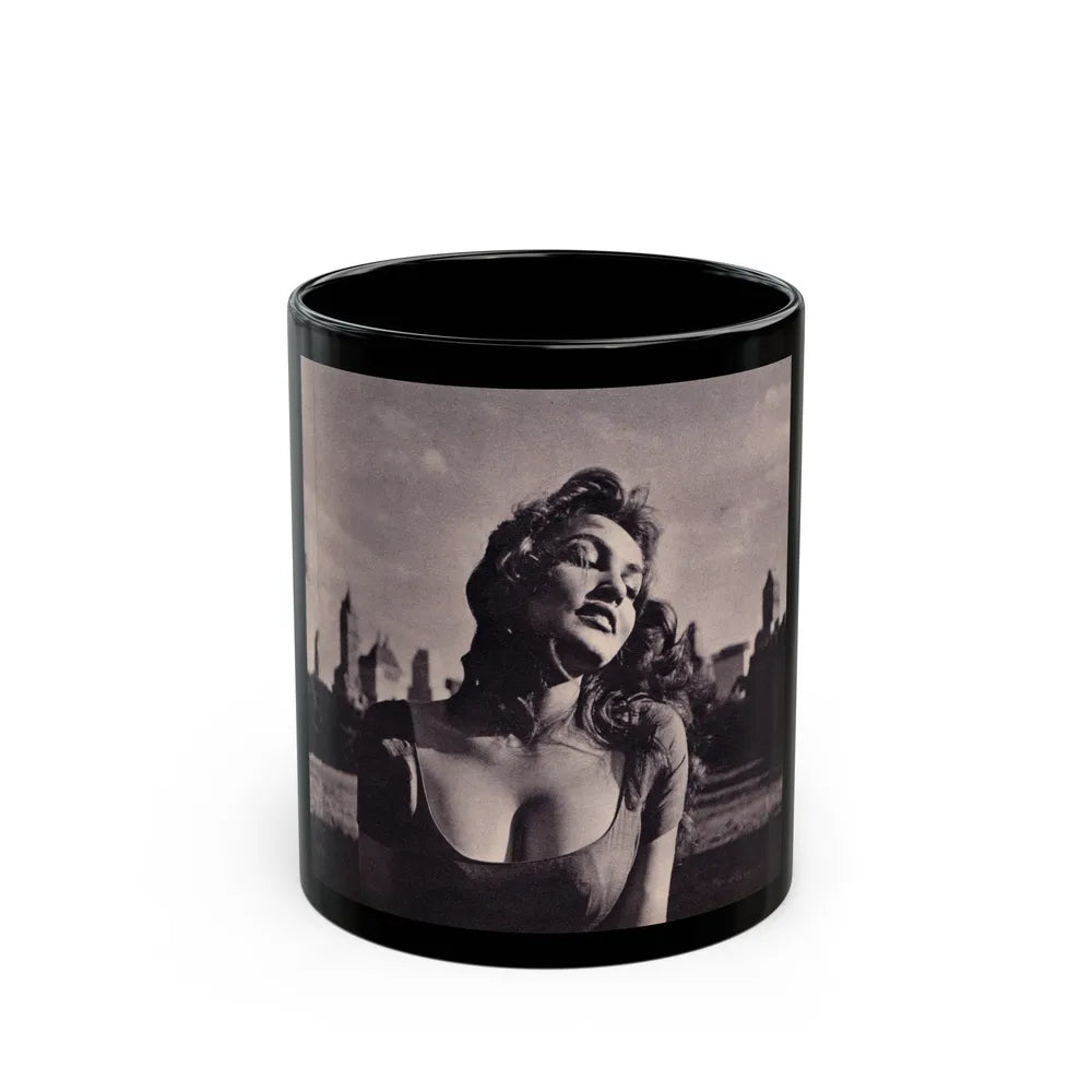 Julie Newmar #335 (Vintage Female Icon) Black Coffee Mug-11oz-Go Mug Yourself