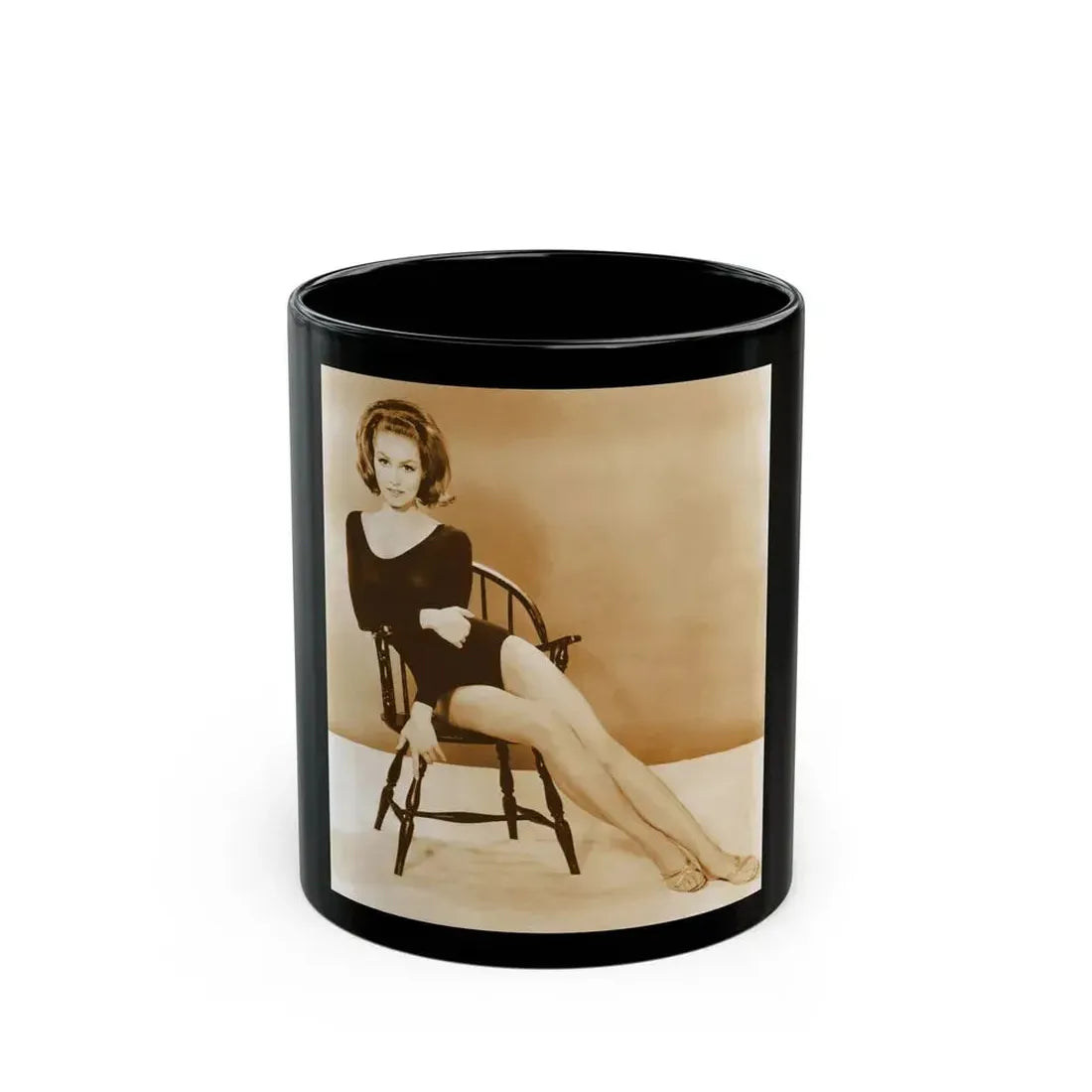 Julie Newmar #35 1 (Vintage Female Icon) Black Coffee Mug 11oz - Go Mug Yourself