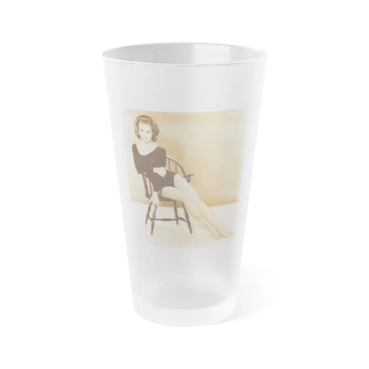 Julie Newmar #35 1 (Vintage Female Icon) Frosted Pint Glass 16oz-16oz-Frosted-Go Mug Yourself