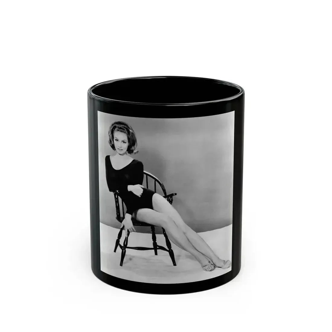 Julie Newmar #35 (Vintage Female Icon) Black Coffee Mug 11oz - Go Mug Yourself