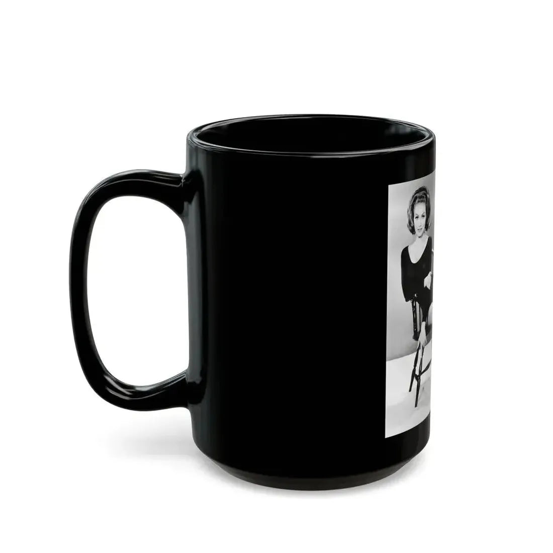 Julie Newmar #35 (Vintage Female Icon) Black Coffee Mug - Go Mug Yourself