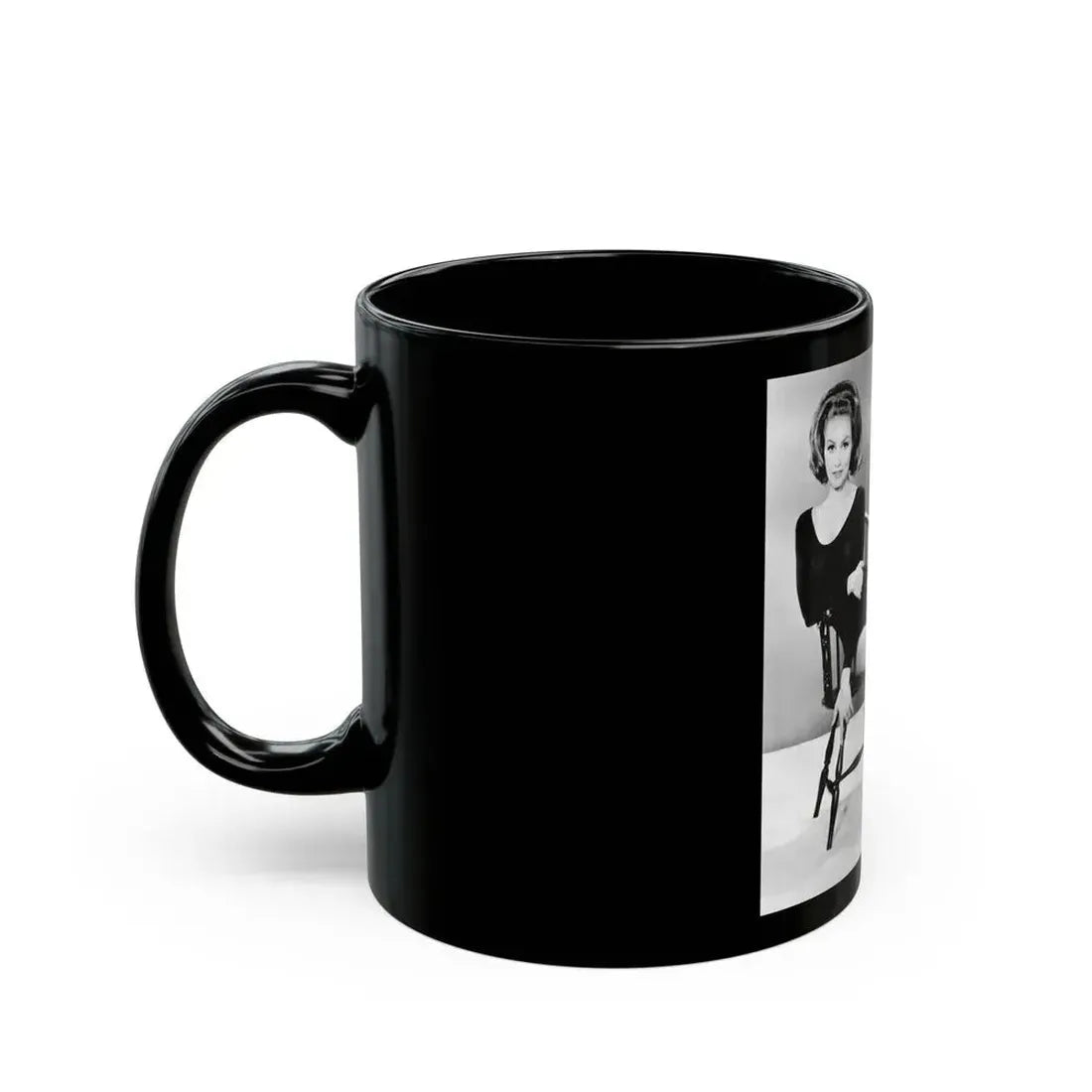 Julie Newmar #35 (Vintage Female Icon) Black Coffee Mug - Go Mug Yourself