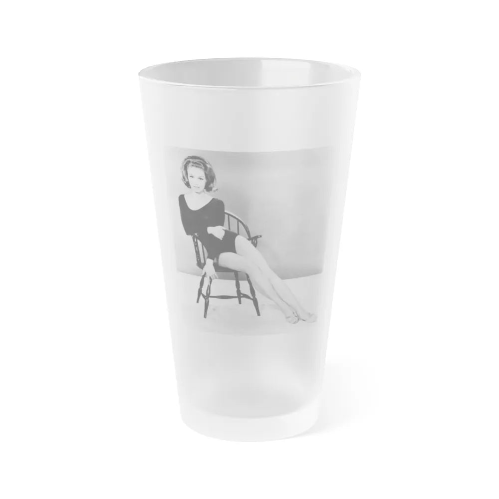 Julie Newmar #35 (Vintage Female Icon) Frosted Pint Glass 16oz-16oz-Frosted-Go Mug Yourself